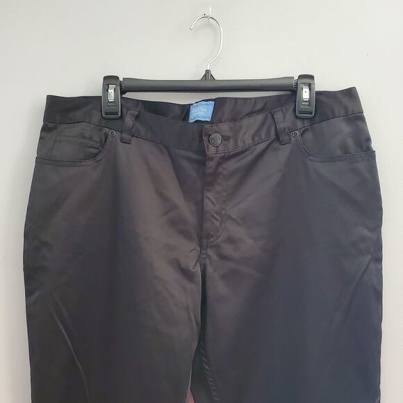 Simply Vera Vera Wang Black Satin Straight Leg Pants 16P - Picture 3 of 9